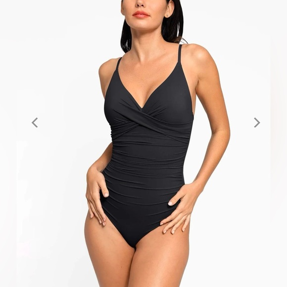 Popilush Other - POPILUSH Shapewear Ruched Cross-Front Sculpting One-Piece Swimsuit - NWT